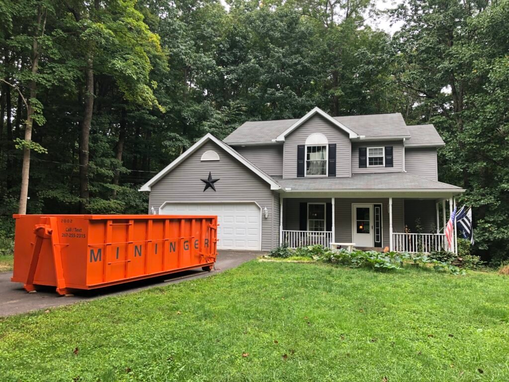 20 yard dumpster rental in a driveway in Quakertown, Pa